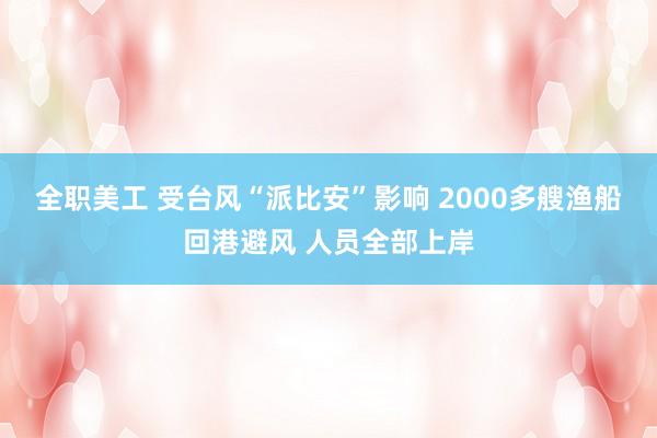 全职美工 受台风“派比安”影响 2000多艘渔船回港避风 人员全部上岸