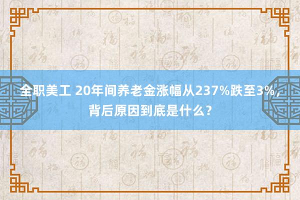 全职美工 20年间养老金涨幅从237%跌至3%，背后原因到底是什么？